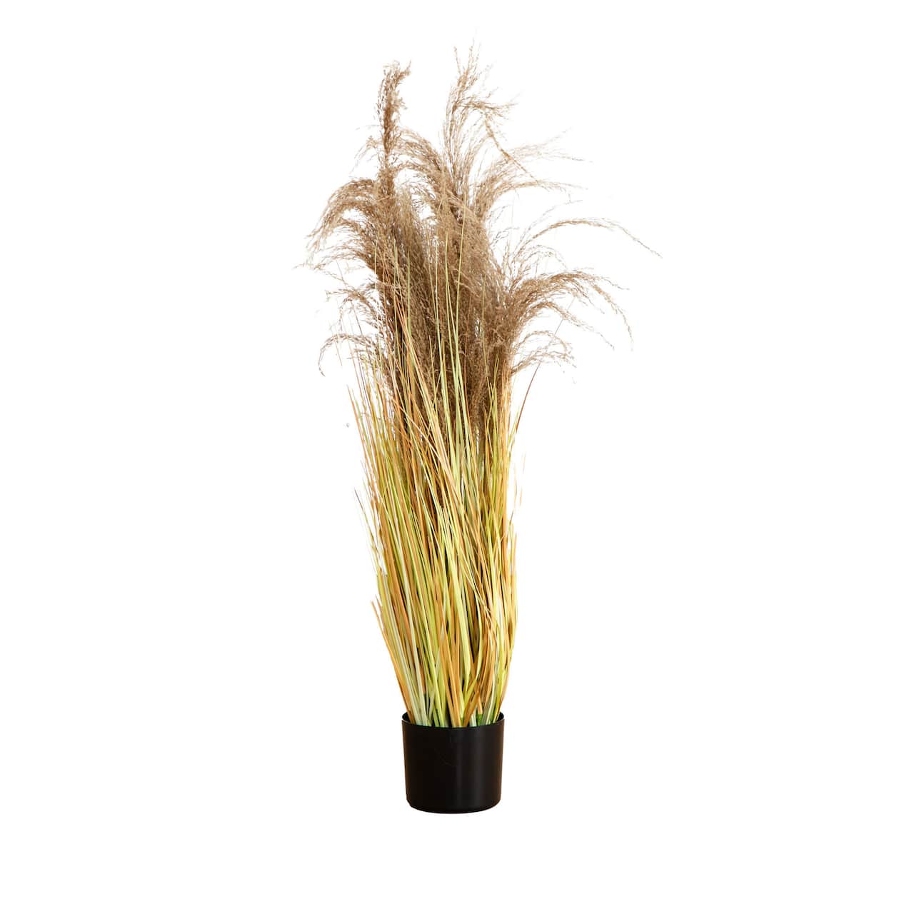 4ft. Golden Yellow, Green & Brown Potted Artificial Pampas Grass